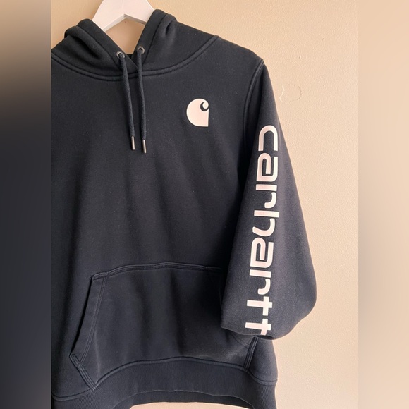 Carhartt Women's Relaxed Fit Midweight Logo Sleeve Graphic Hoodie - Medium(8-10) - Picture 3 of 10